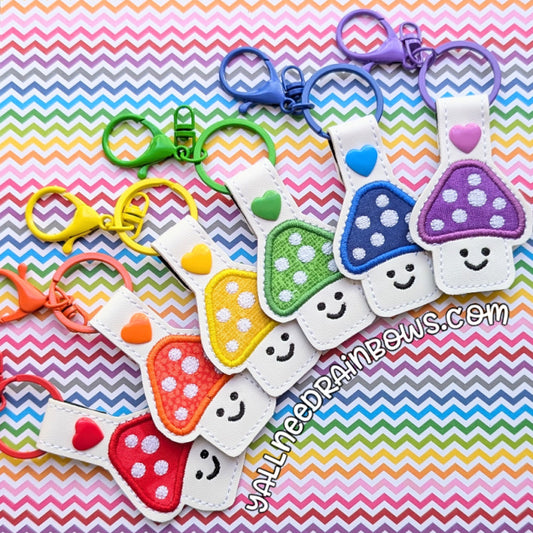 Happy Little Mushroom Snap Tab Key Fob